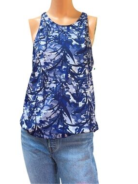 Under Armour HeatGear Blue Camo Performance Tank Top Size LG